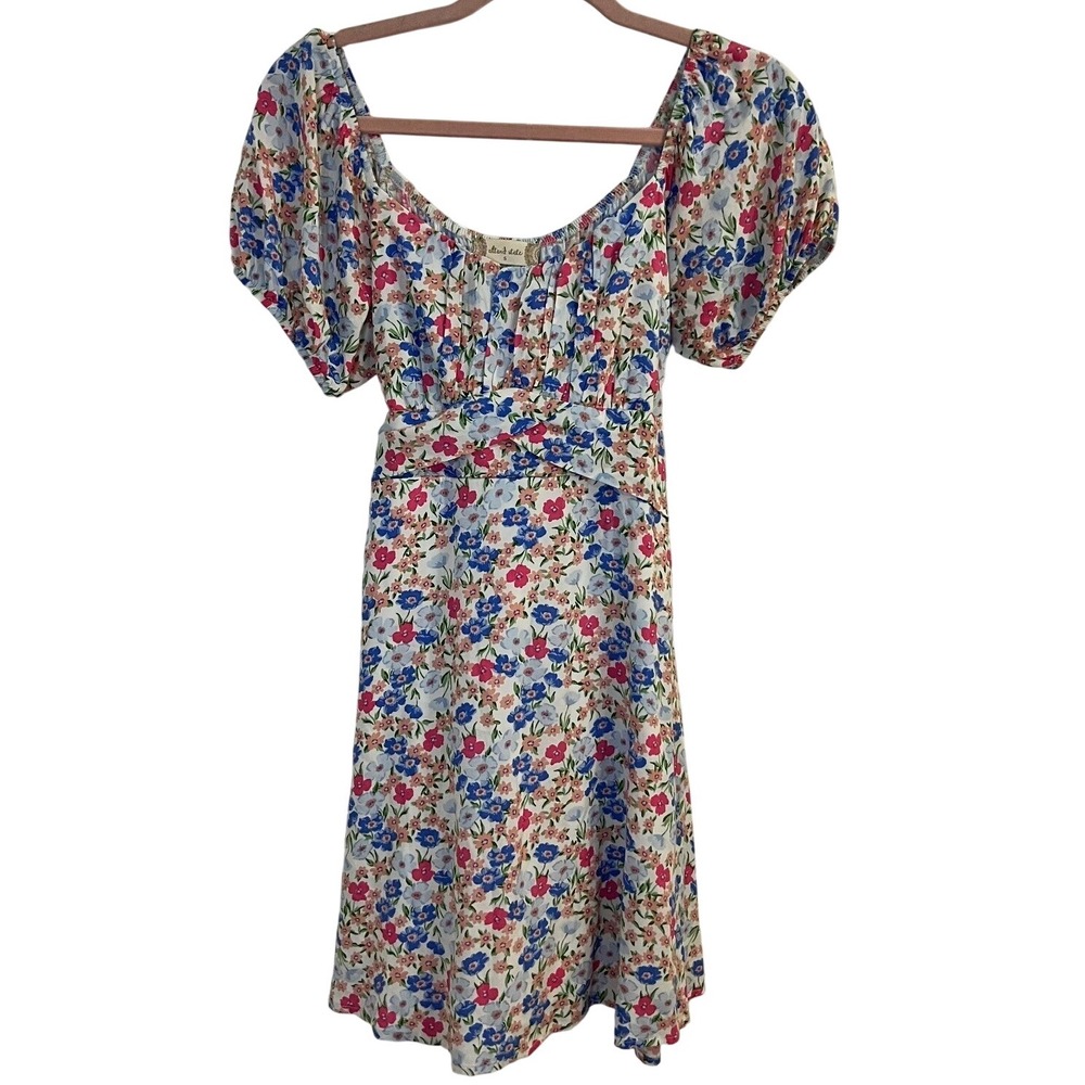 Altard State Floral Print Mini Dress Puff Sleeve Cottagecore Summer Small Lined‎